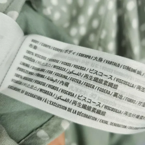 Abercrombie & Fit Mint Green White Polka Dot Tie-Front Crop Top Size Medium - Picture 7 of 7